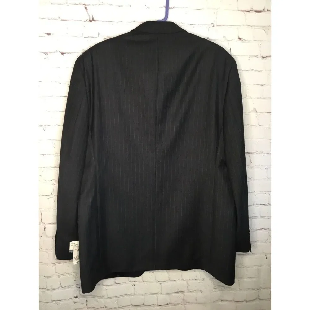STAFFORD Executive - MEN'S BLACK WOOL BLEND‎ BLAZER JACKET SPORT COAT - SIZE 44L